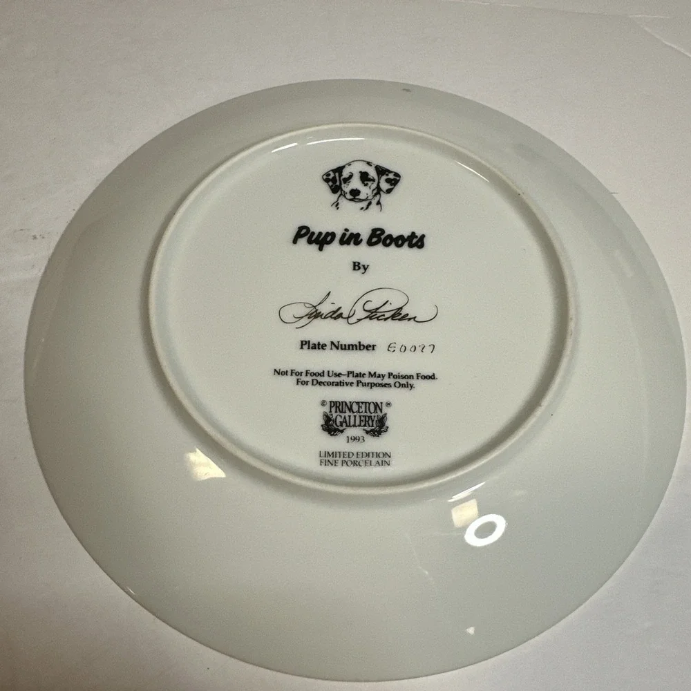 Princeton Gallery Dalmatian Plates Firehouse Frolic / Pup In Boots By L Picken